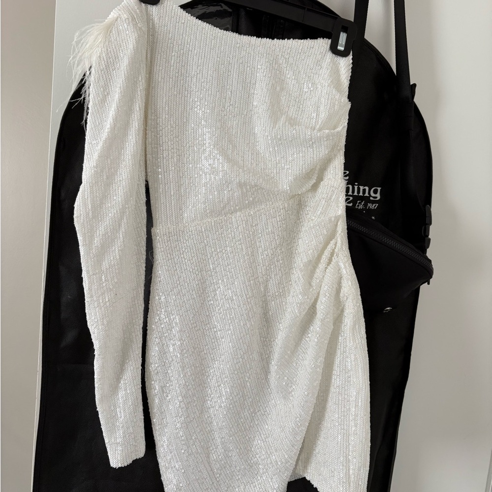 Elegant White Sequin Dress